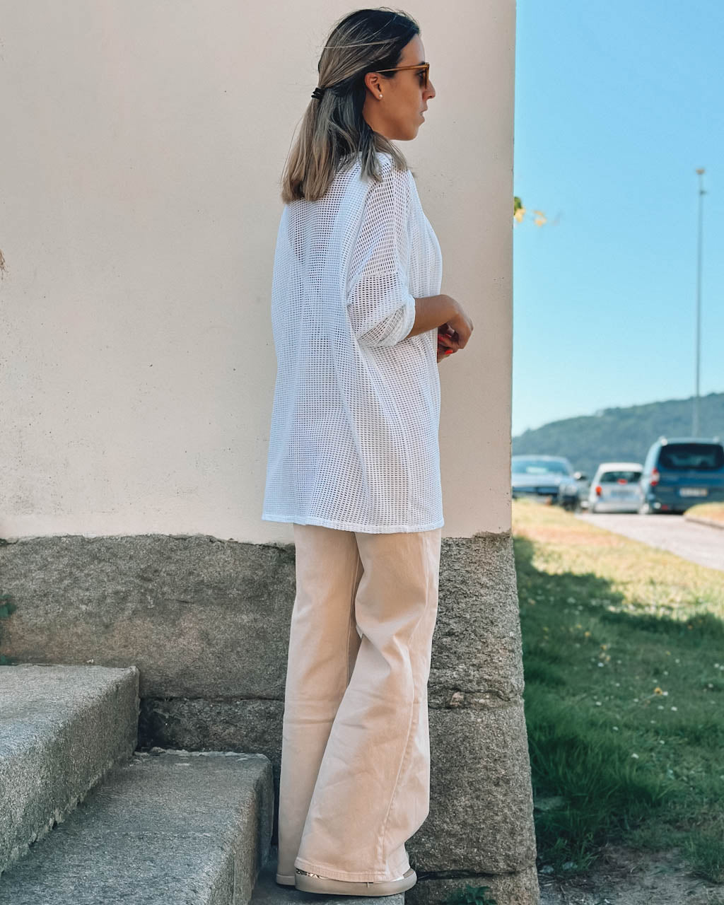Chaqueta tuba blanca