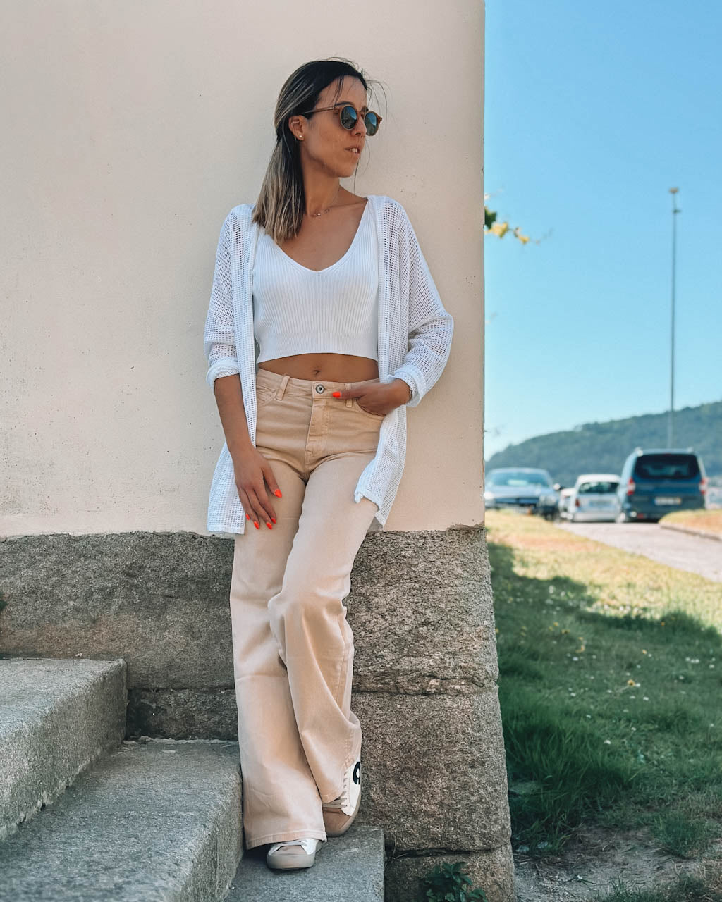 Chaqueta tuba blanca