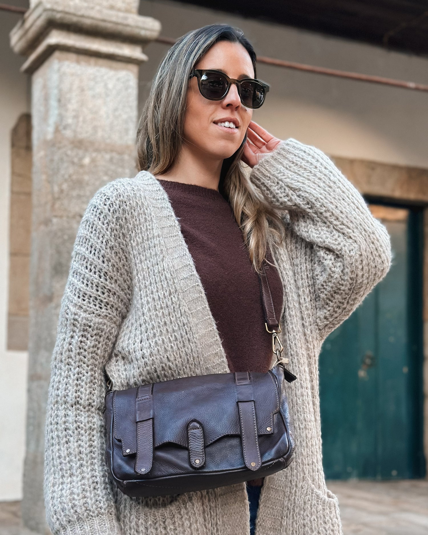 Bolso bandolera marrón