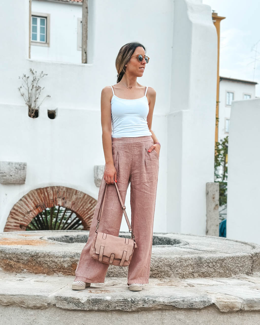 Bolso bandolera rosa