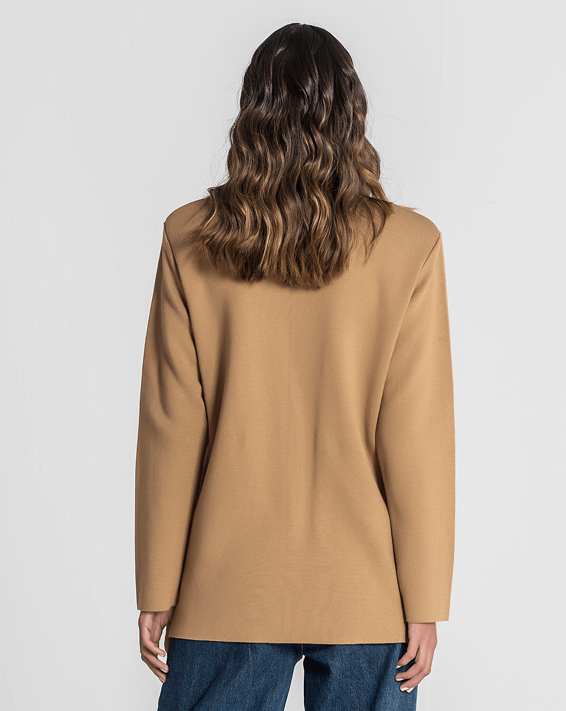 Blazer camel Tricot com Botões