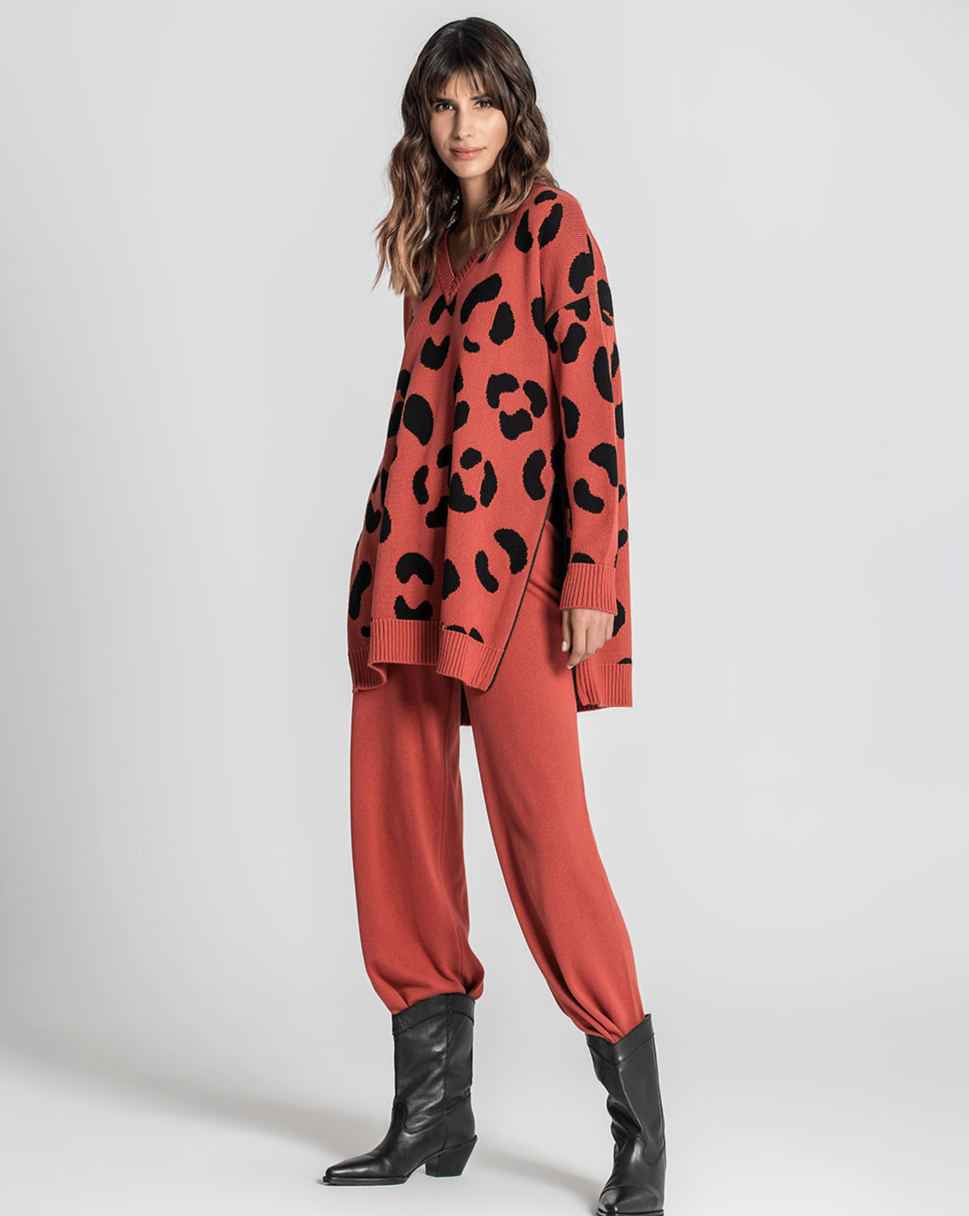 Camisola Animal Print Tijolo Ruga