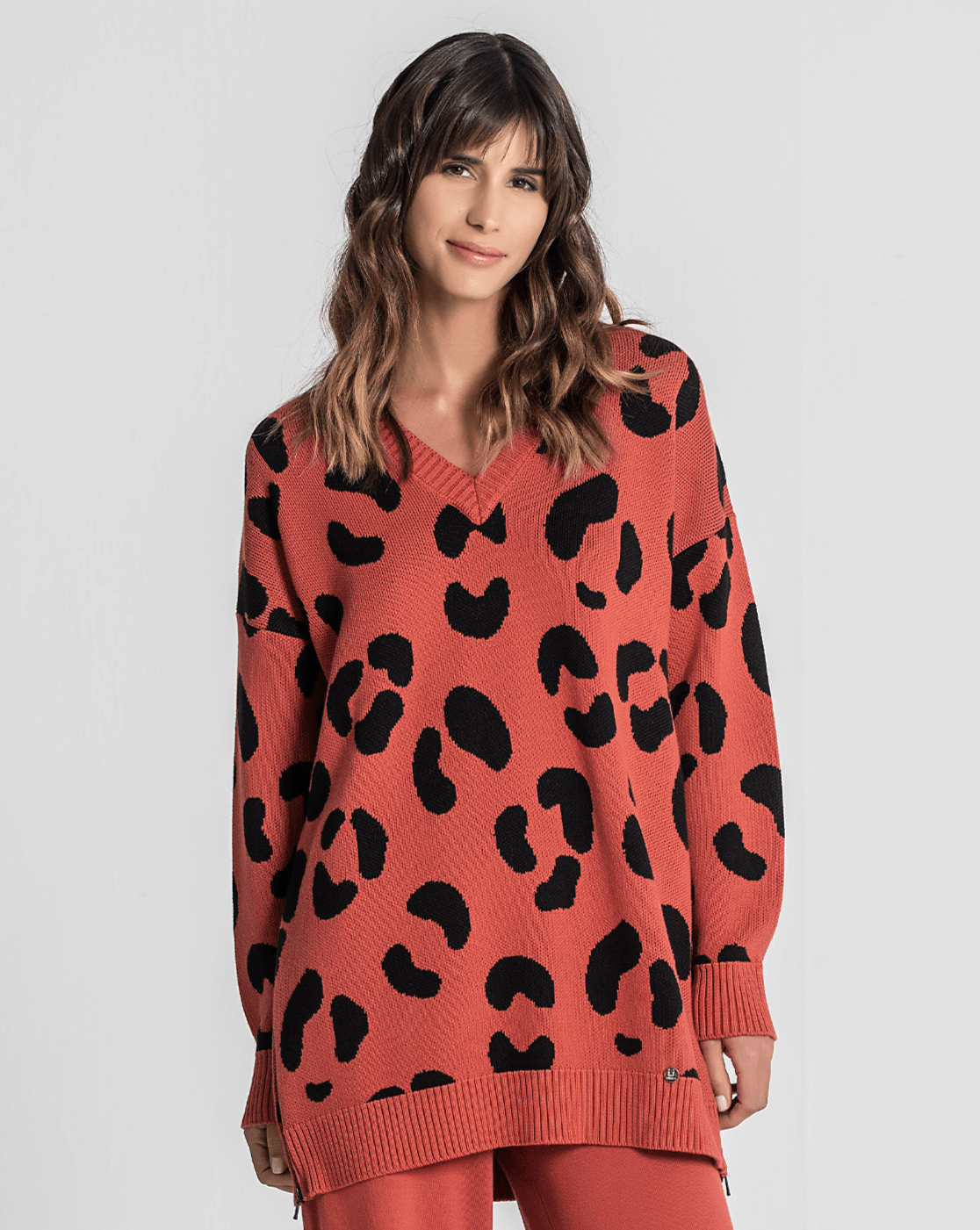 Camisola Animal Print Tijolo Ruga