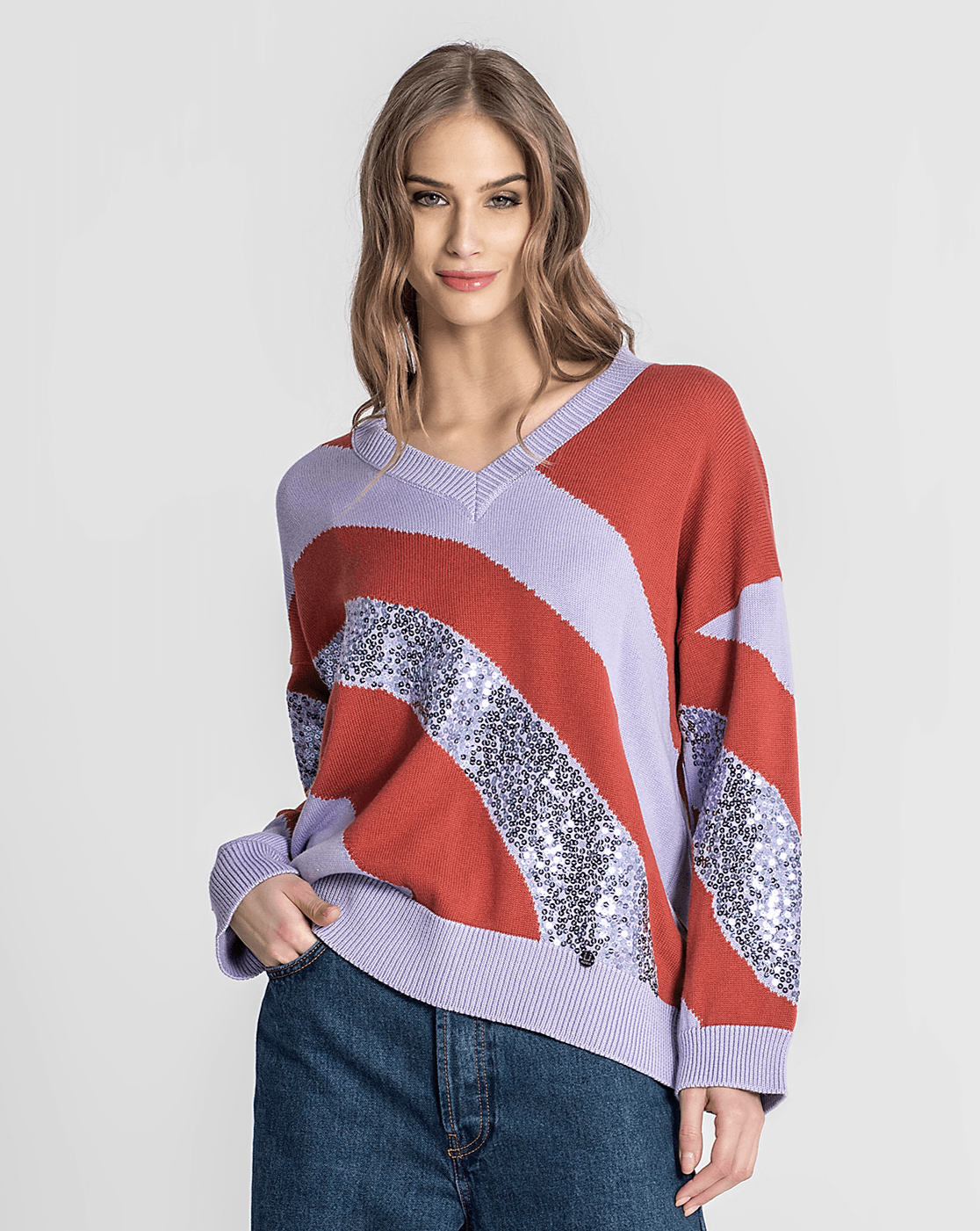 Camisola Lantejoulas Lavanda Ruga