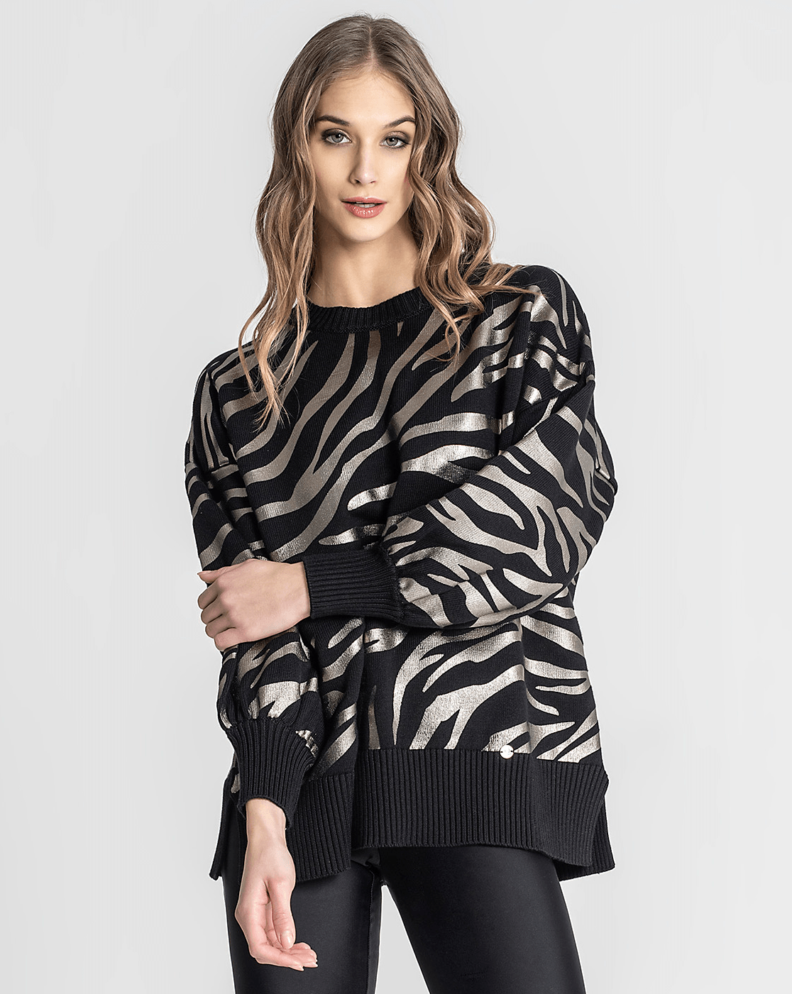 Camisola Estampado Zebra Preta Ruga