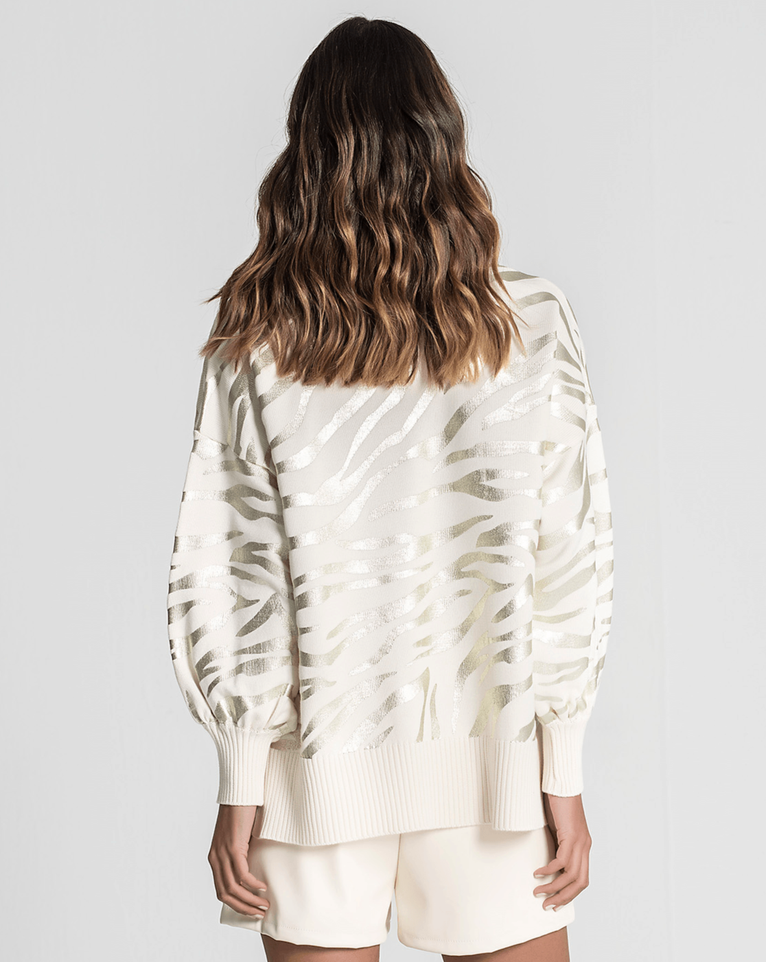 Camisola Estampado Zebra Branco Ruga