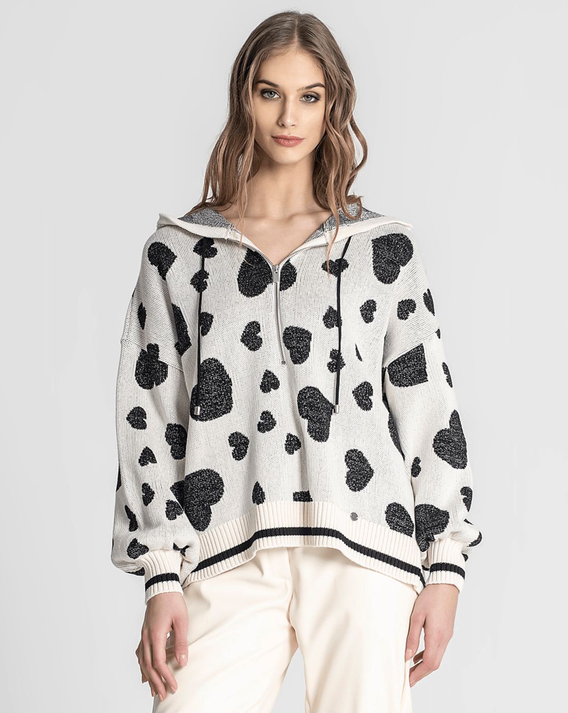 Camisola Jacquard Branca Ruga